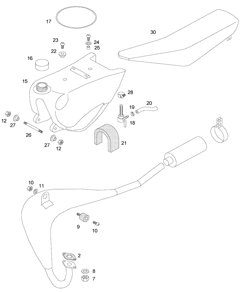 Auspuff, Tank & Sitz