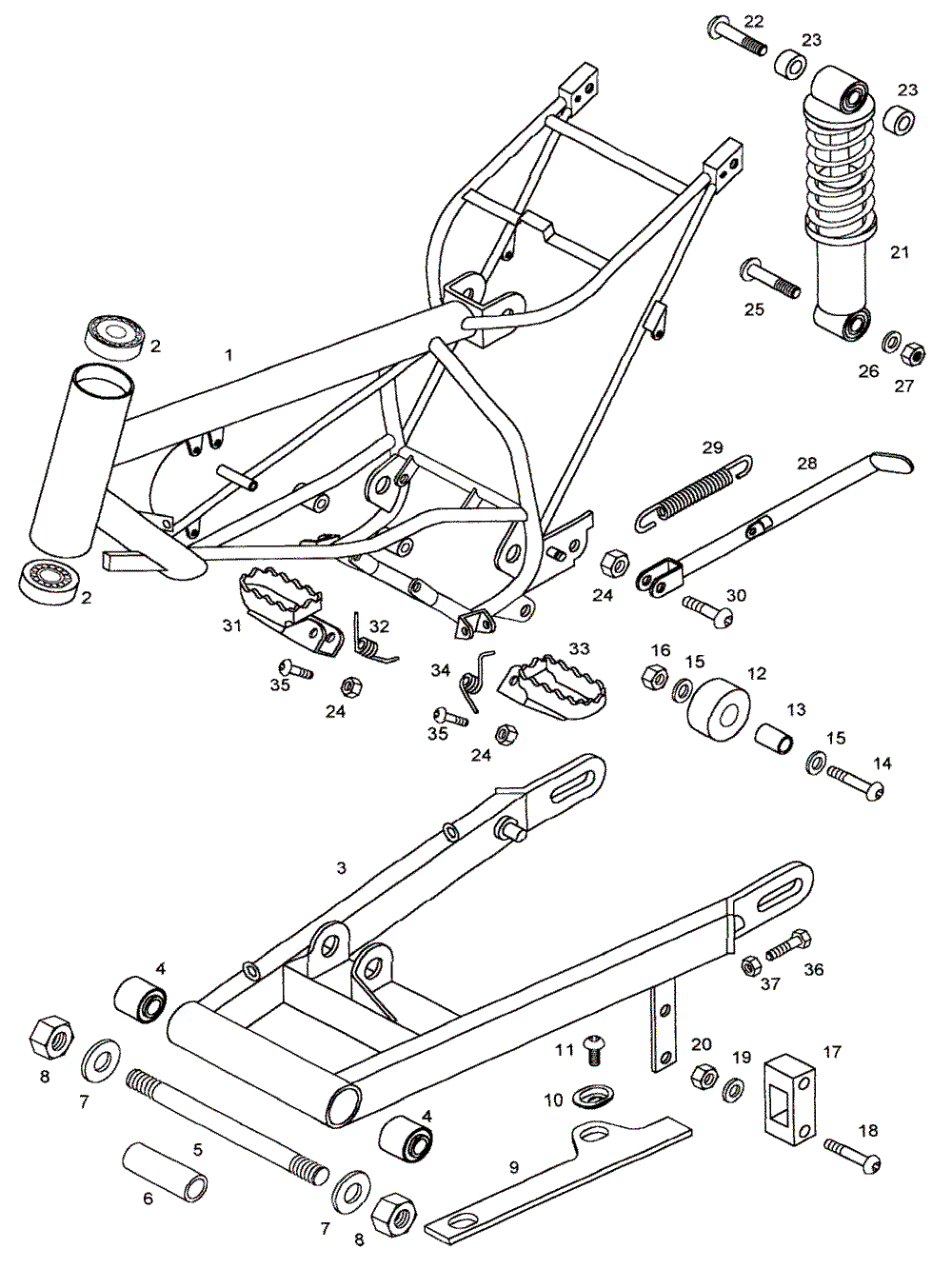 Rahmen, Federbein & Rahmenteile