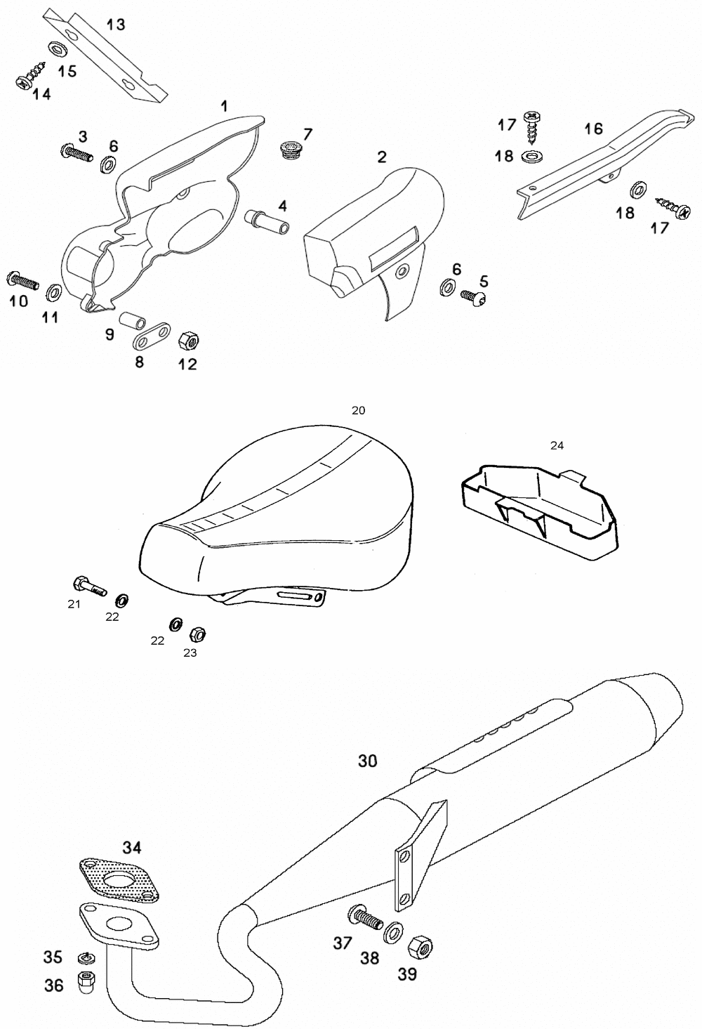 Auspuff, Verkleidungen & Sitz 25