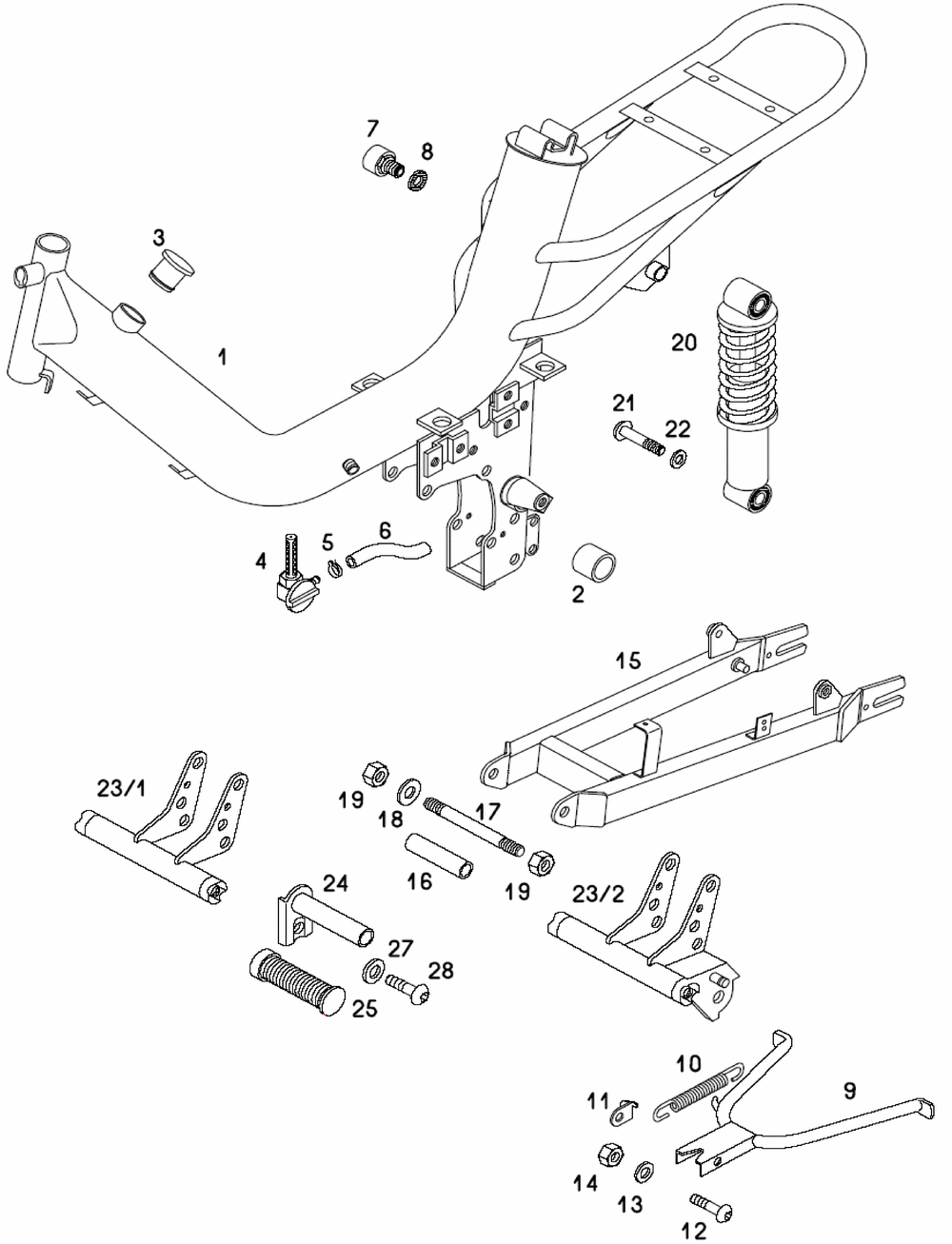Rahmen, Federbein & Rahmenteile