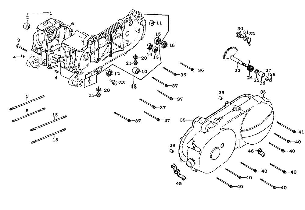 Kurbelgehäuse kpl. & Varioma