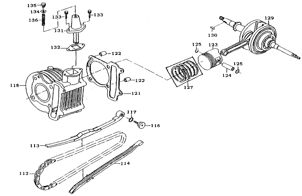 Zylinder, Kolben & Kurbelwelle