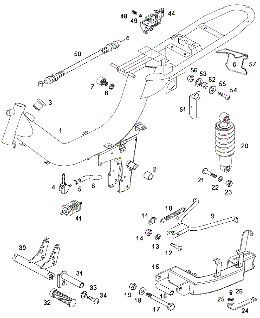 Rahmen, Federbein & Rahmenteile