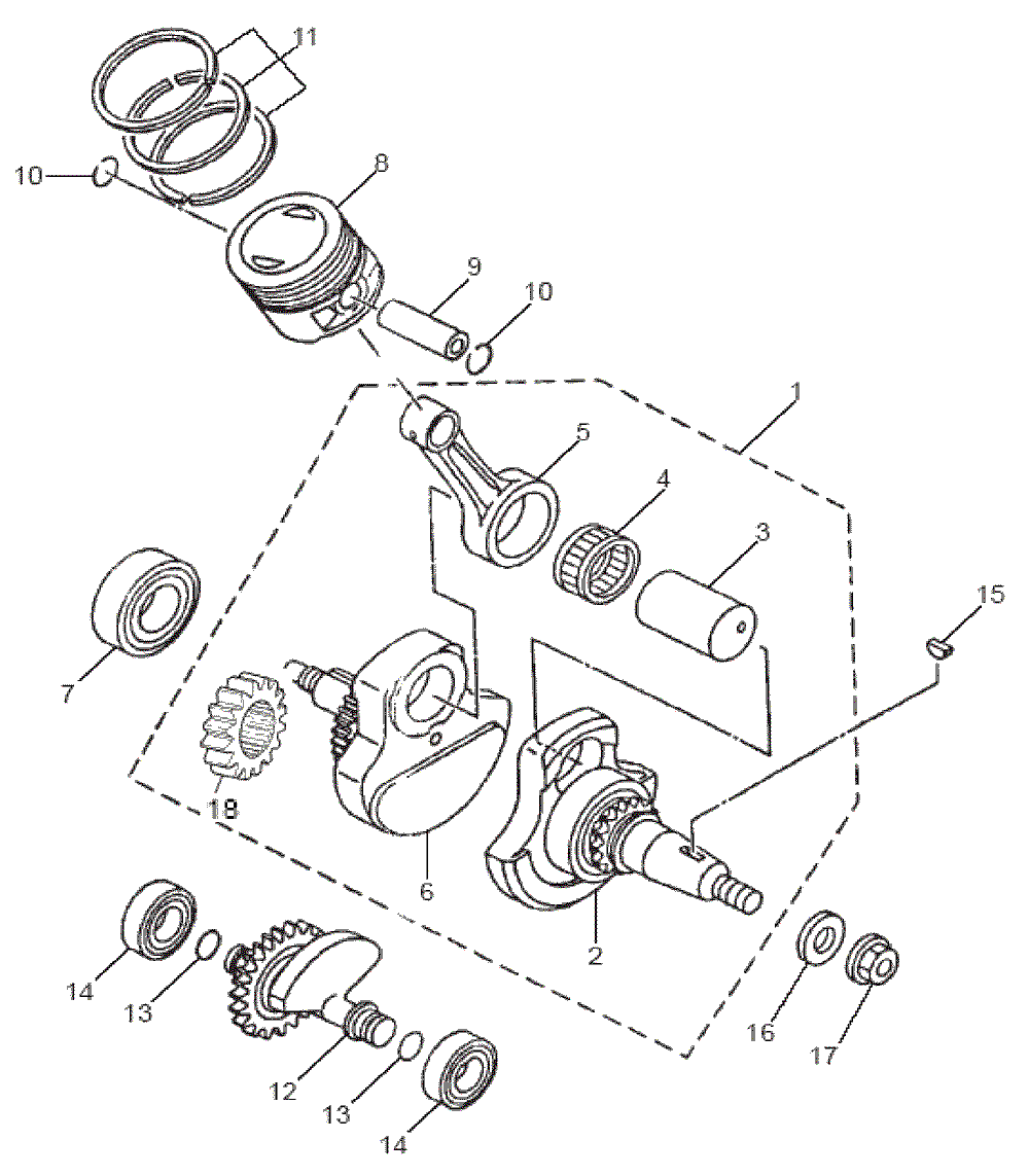 Kurbelwelle & Kolben