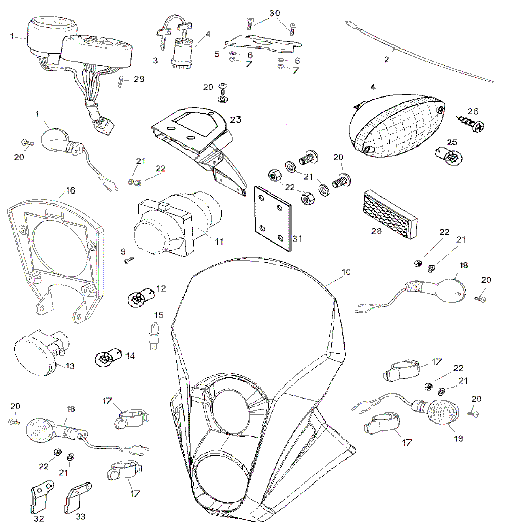 Scheinwerfer, Blinker & Tacho