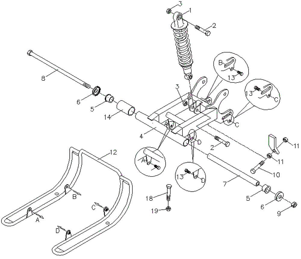 Schwinge & Federbein hinten