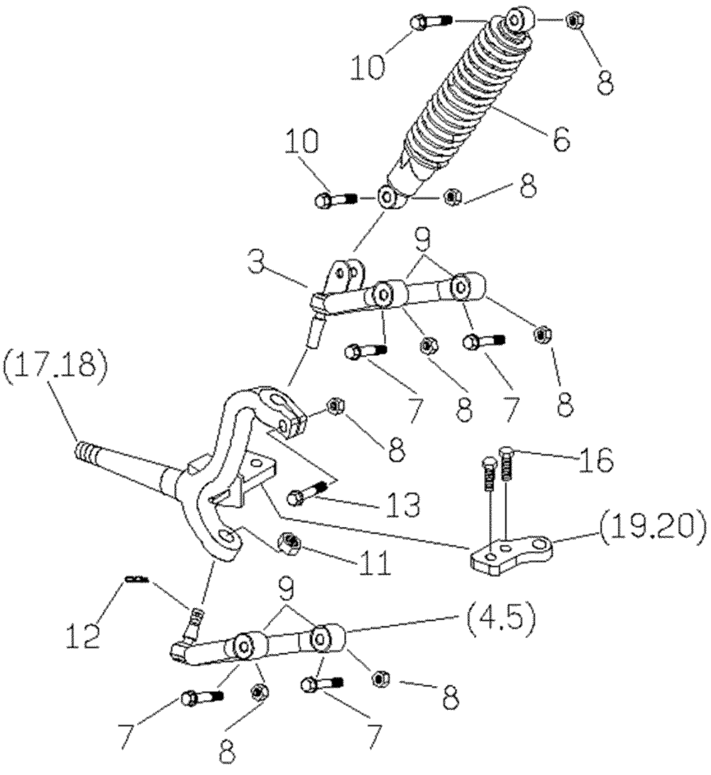 Querlenker und Federbein vorne