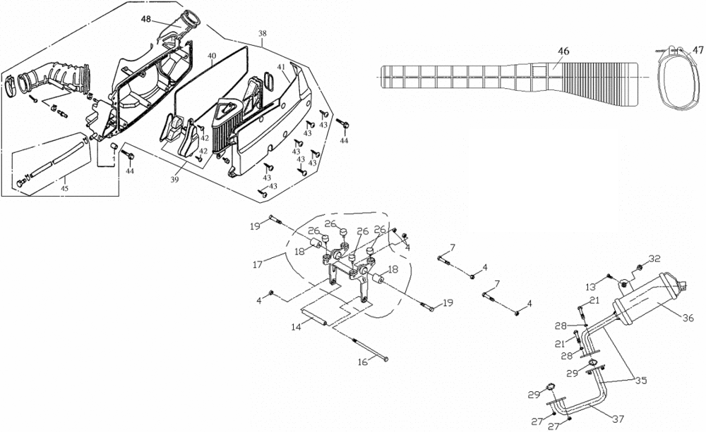 Auspuff und Luftfilter